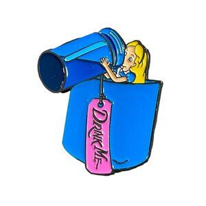 Alice Wonderland Lapel Pin Drink Bottle Pocket Brooch Pin Accessories Jewelry